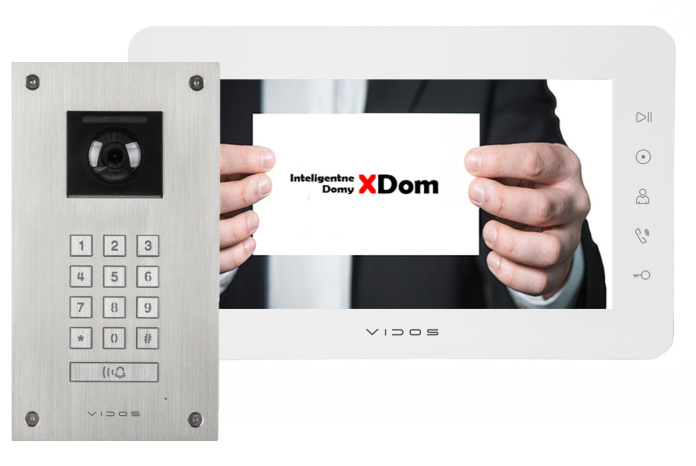 Wideodomofon Vidos stacja S14D z szyfratorem i dotykowym monitorem M12W